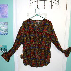 Old Navy Floral Button Down Tunic Shirt